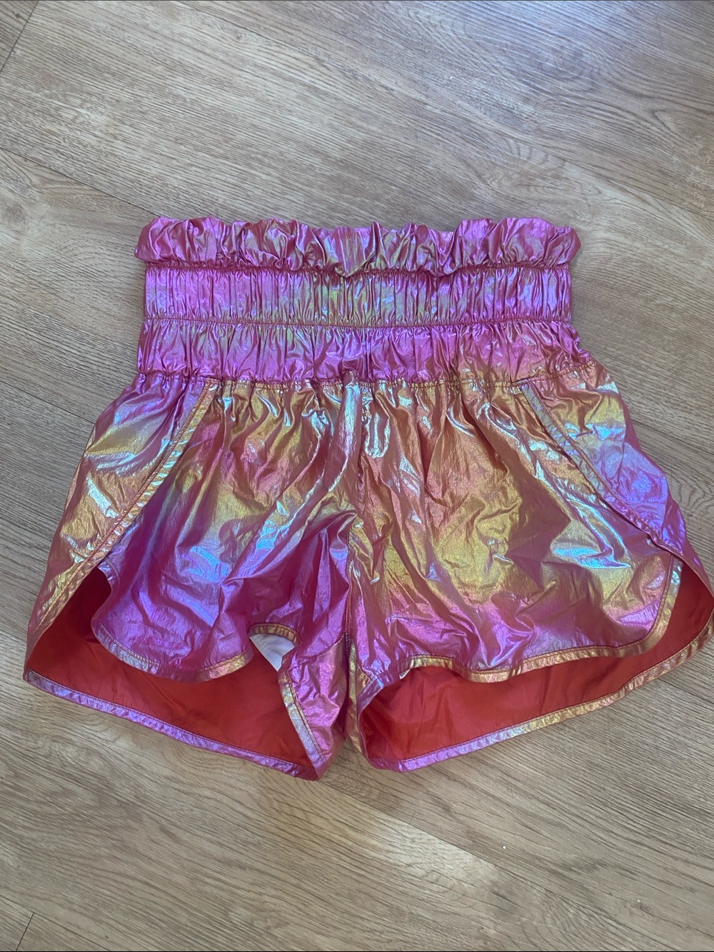 FP Movement Free People The Way Home Shine Shorts Iridescent Pink Gold XS
